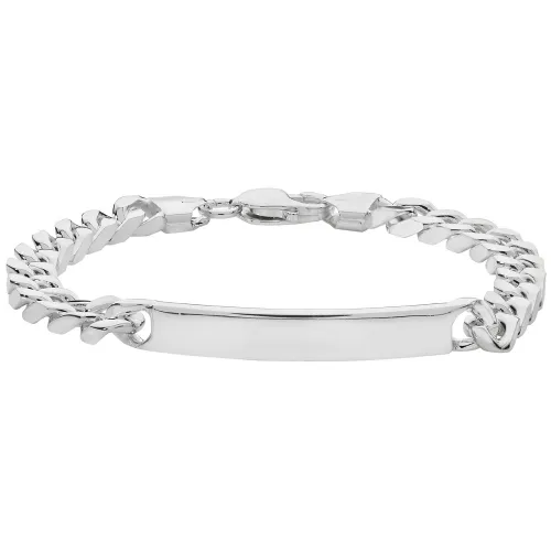 Silver Gents' Curb Id Bracelet 31.47g